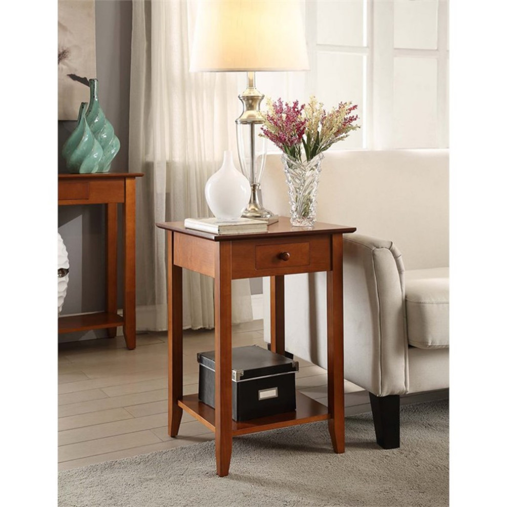 Convenience Concepts American Heritage Square End Table in Black Wood Finish   Transitional   Side Tables And End Tables   by Homesquare  Houzz