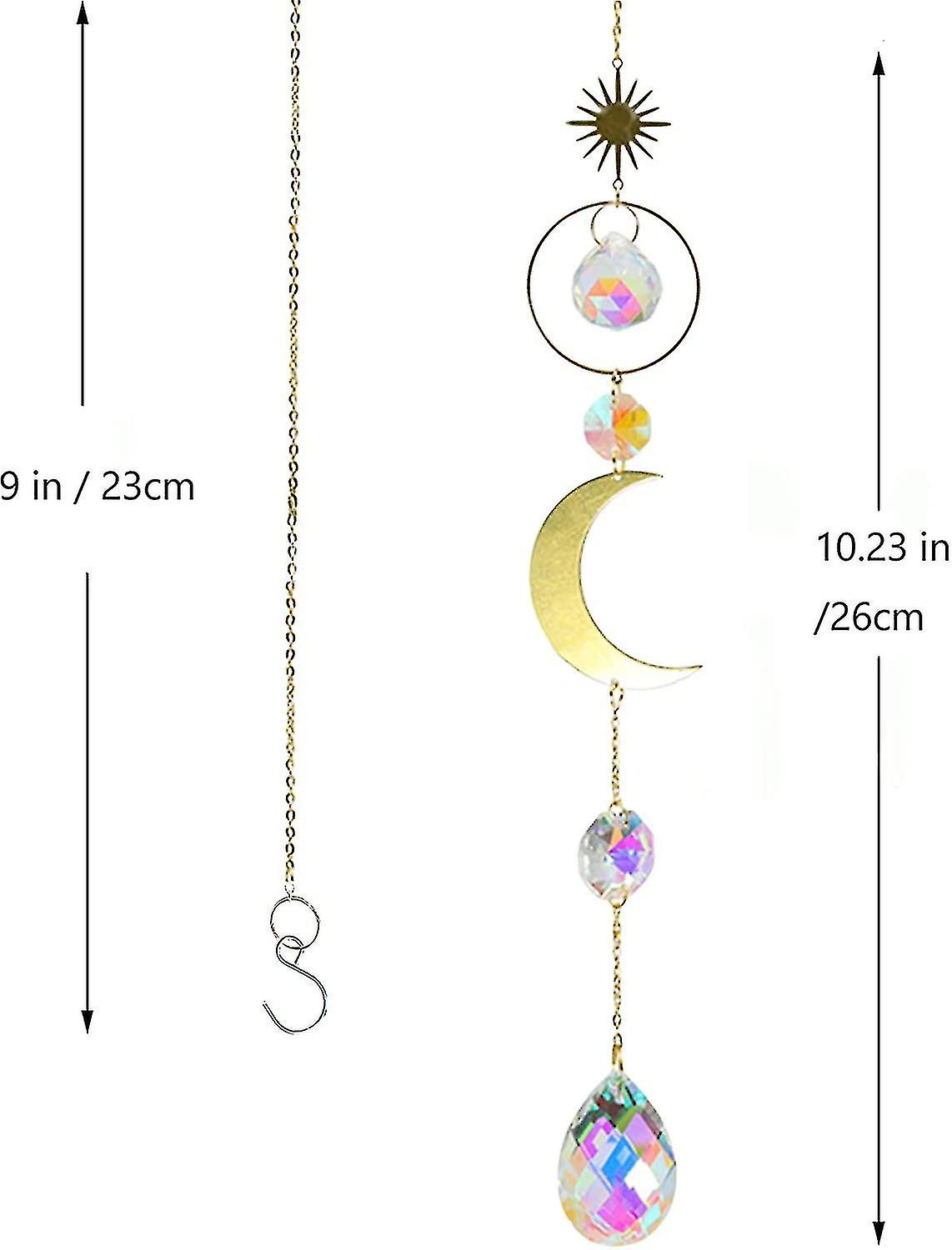 6 Pieces Colorful Crystal Sun Catcher Hanging Sun Catcher With Chain Pendant Decoration