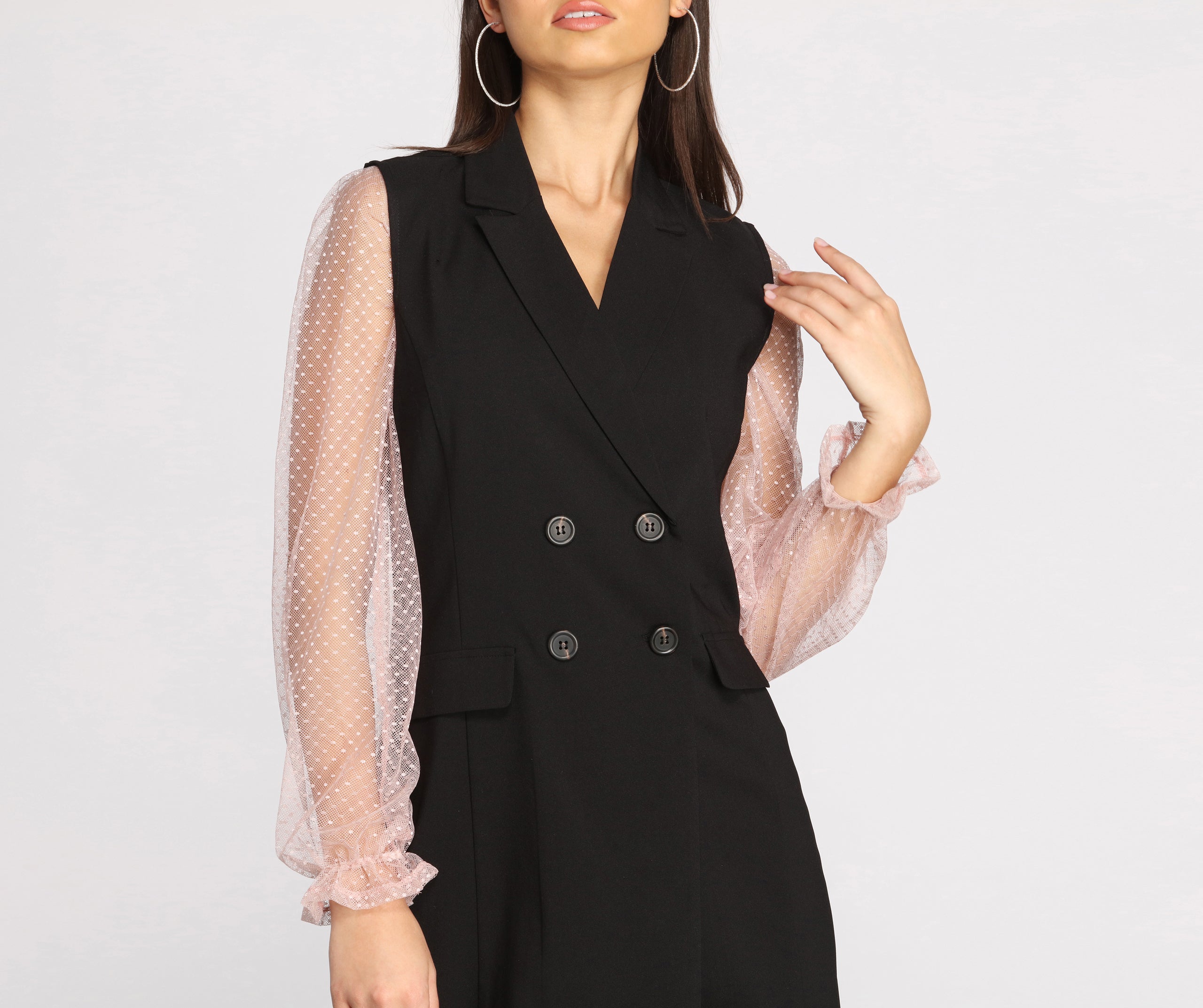 She's Busy Sleeveless Trench Vest