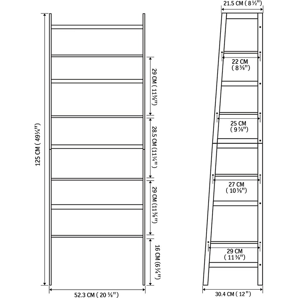 4 Tier Tall Bookshelf Open Ladder Shelf for Bedroom  Living Room  Office (Black)