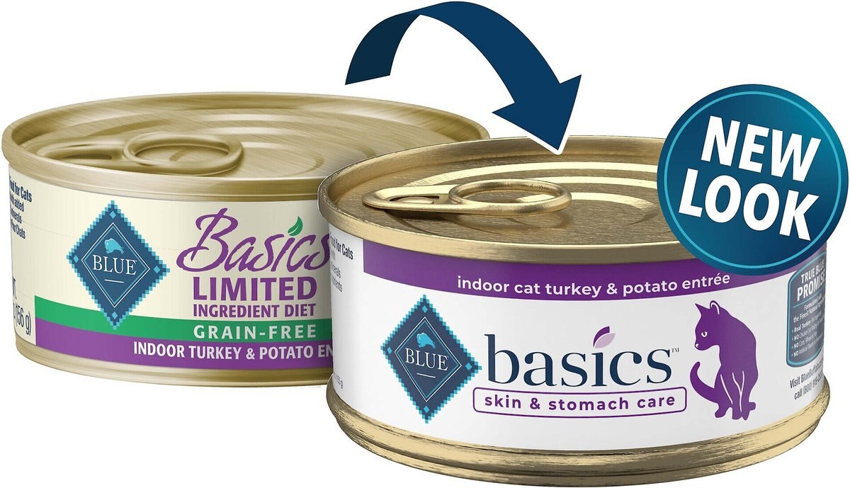 Blue Buffalo Basics Skin and Stomach Care Grain-Free Turkey and Potato Entree Indoor Adult Canned Cat Food