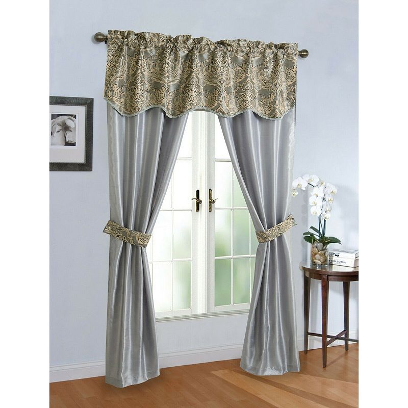 Kate Aurora Complete 5 Pc. Sheer Window in a Bag Curtain and Valance Set