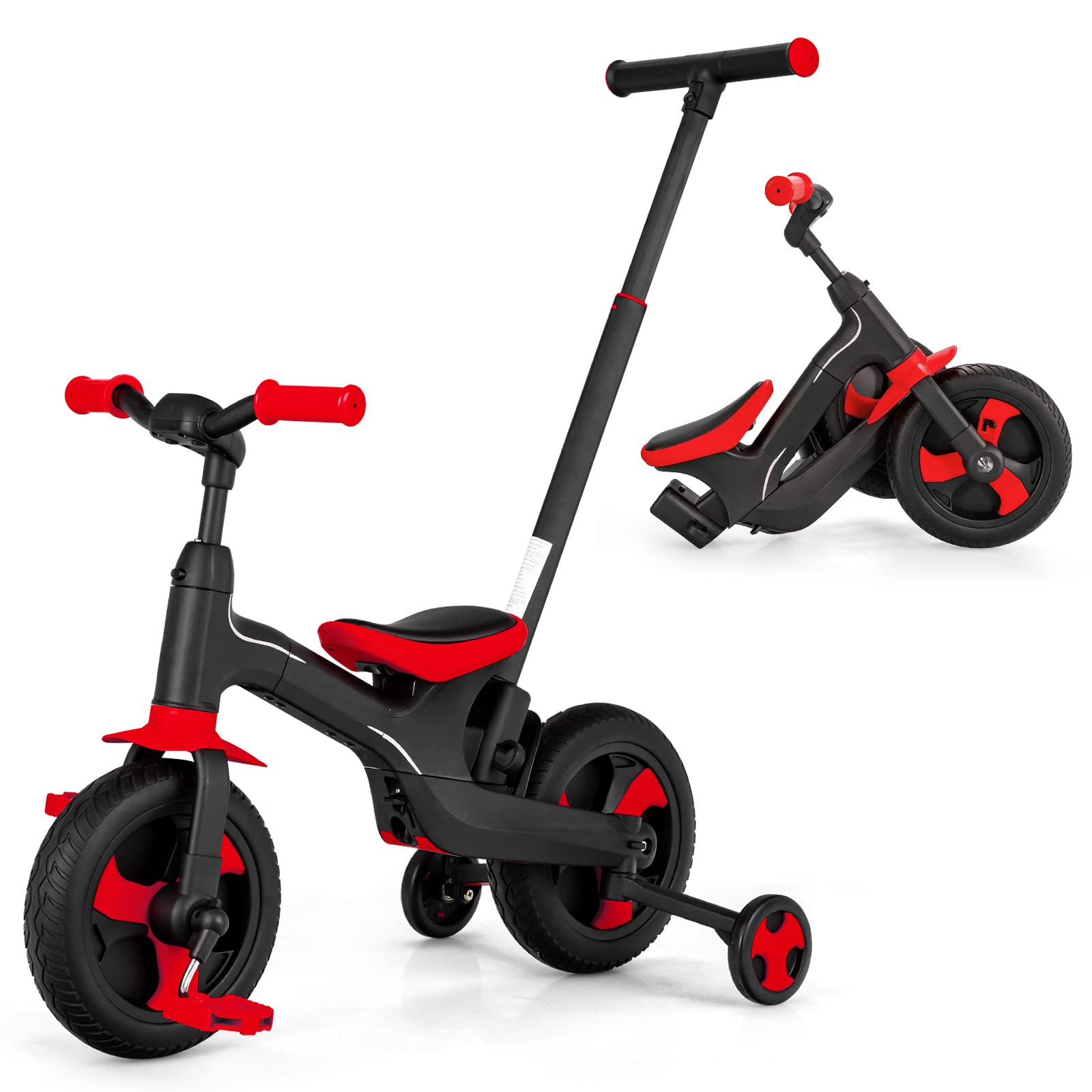 5 in 1 Toddler Tricycle, Folding Kids Trike Baby Balance Bike