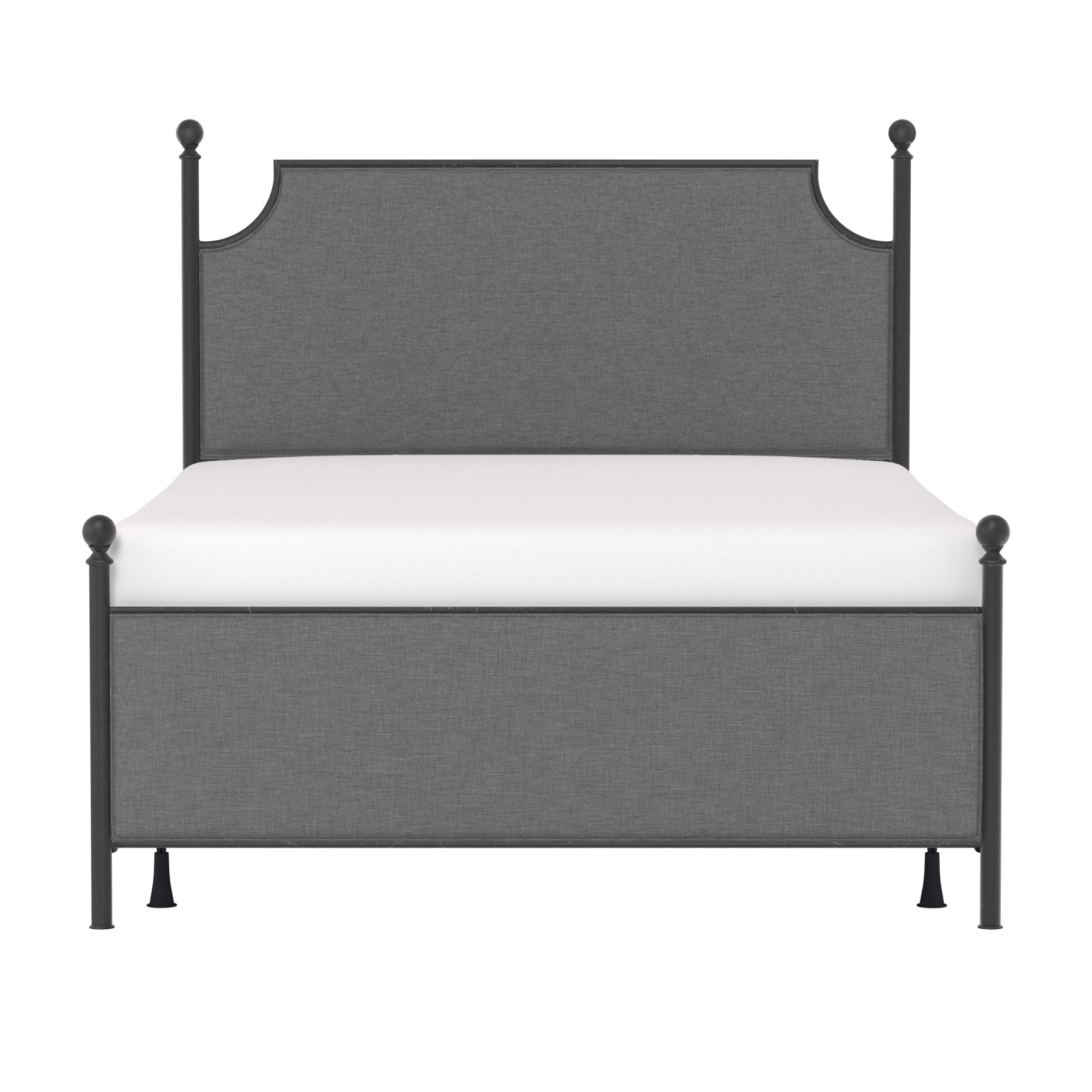 Hillsdale Furniture McArthur Metal Upholstered Queen Bed, Matte Black with Gray Fabric