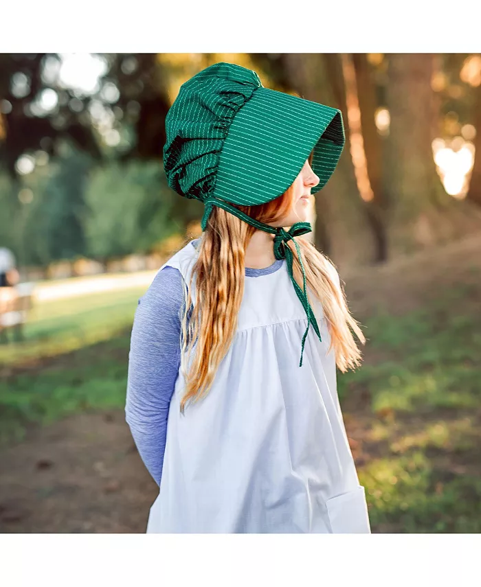 The Queen's Treasures Little House on The Prairie Child-Size Apron and Bonnet Costume Dress Up Set (Which Matches an 18 in Doll Size Dress That is Compatible with American Girl)