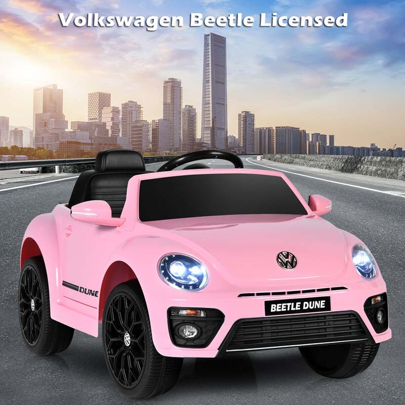 Licensed Volkswagen Beetle Ride-on Car 12V Battery Powered Vehicle Kids Riding Toy Car with Remote