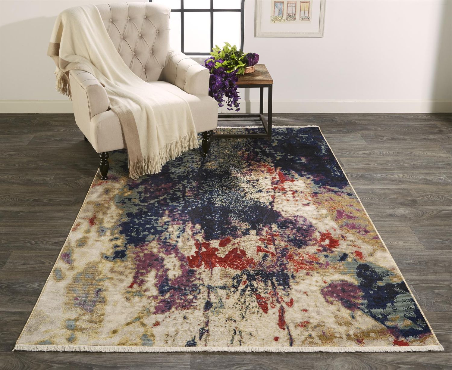 Tessina Blue and Purple Rug by BD Fine