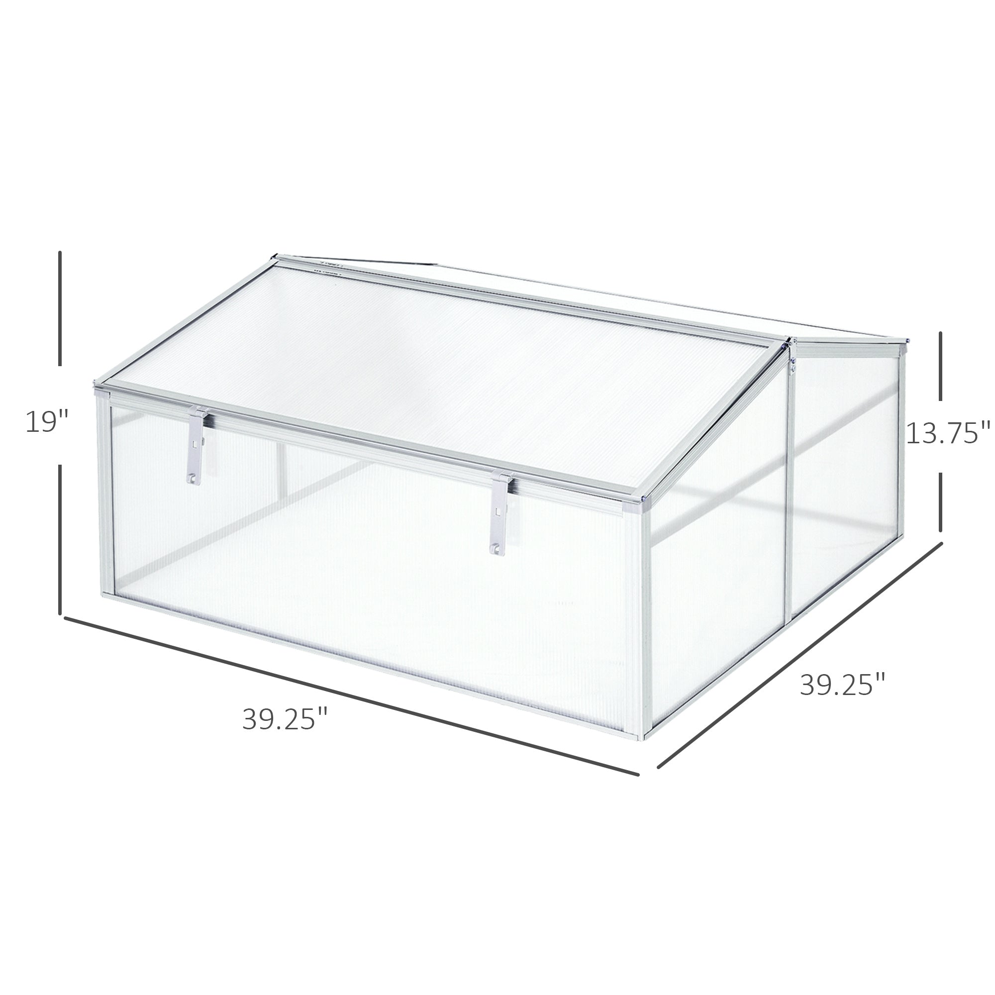 Outsunny 39" Aluminum Vented Cold Frame Mini Greenhouse Kit w/ Ventilated Roof