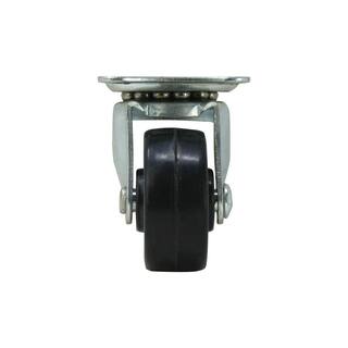 Everbilt 1-12 in. Black Soft Rubber and Steel Swivel Plate Caster with 40 lb. Load Rating 49489