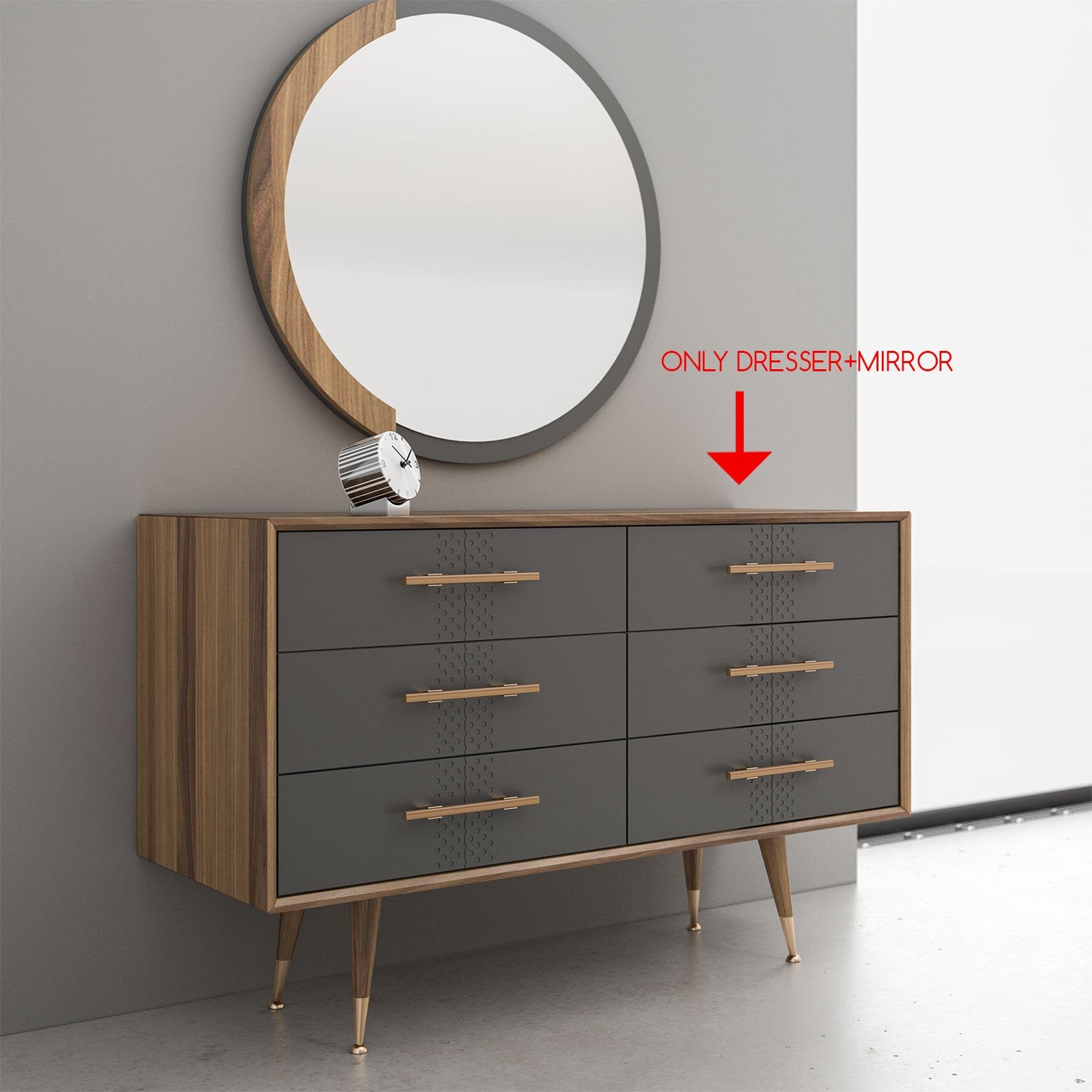 Alvin Dresser And Mirror Alvine001-Dresser