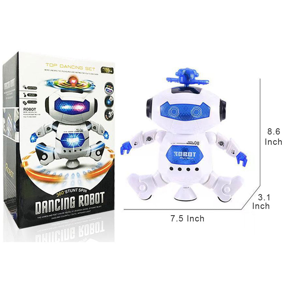 Walking Dancing Robot Toys for Toddlers Kids， 360° Body Spinning LED Lights and Music