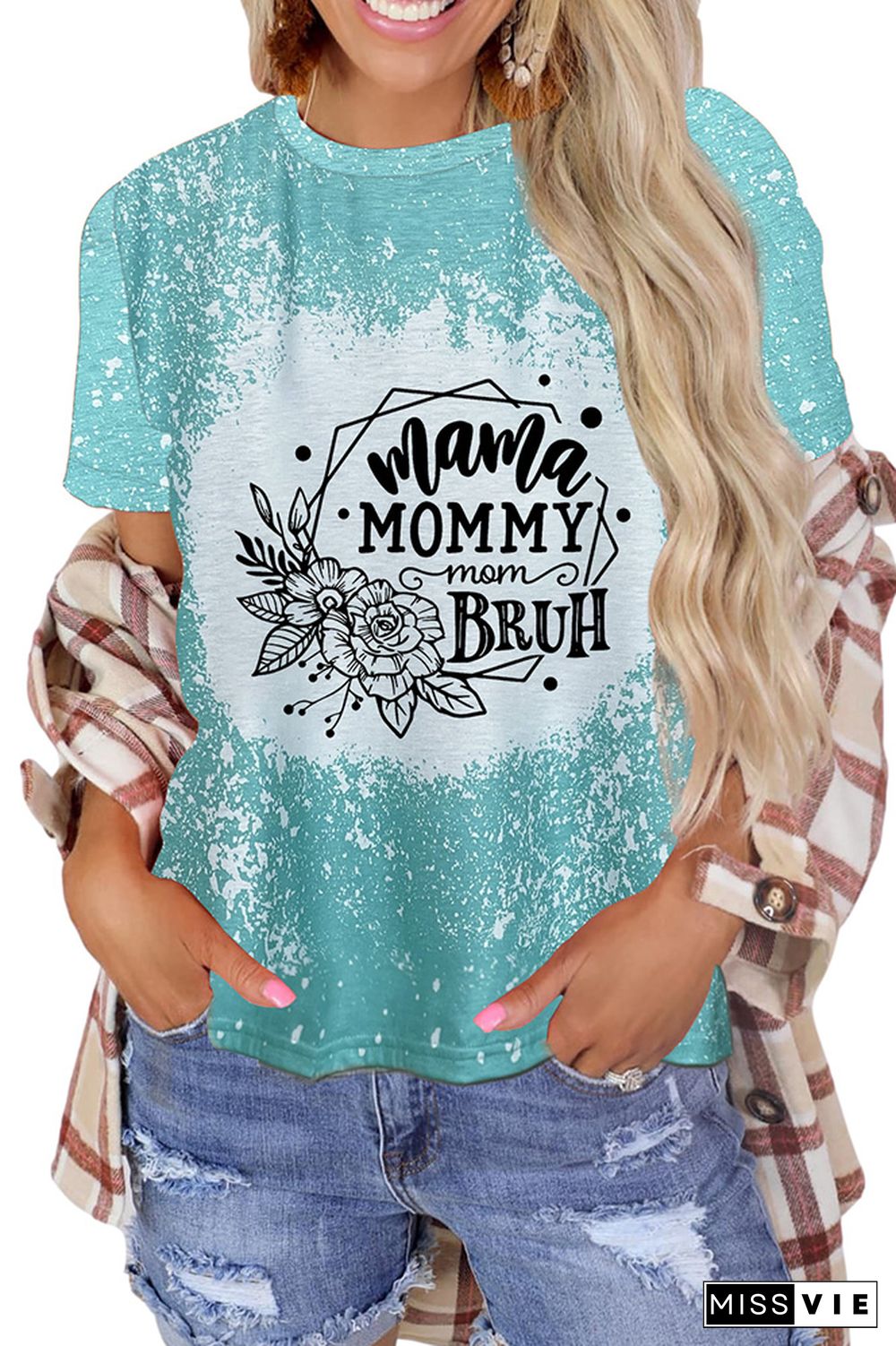 Mama Mommy Mom Bruh Bleached Graphic Tee