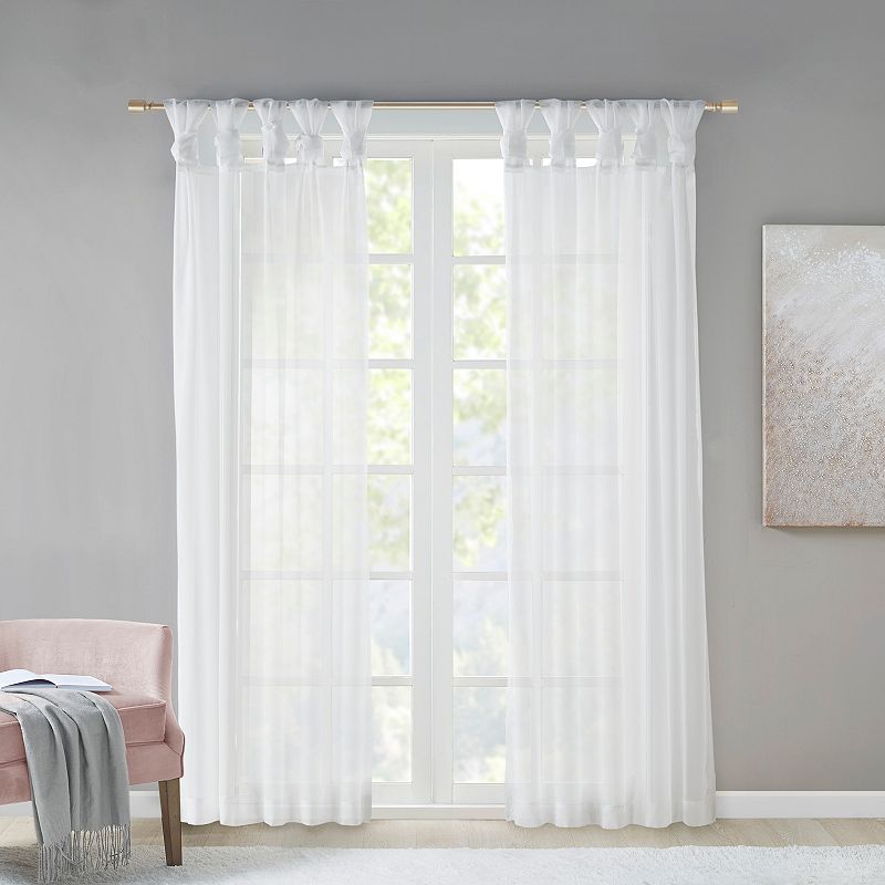 Madison Park 2-pack Elowen Twisted Tab Voile Sheer Window Curtains