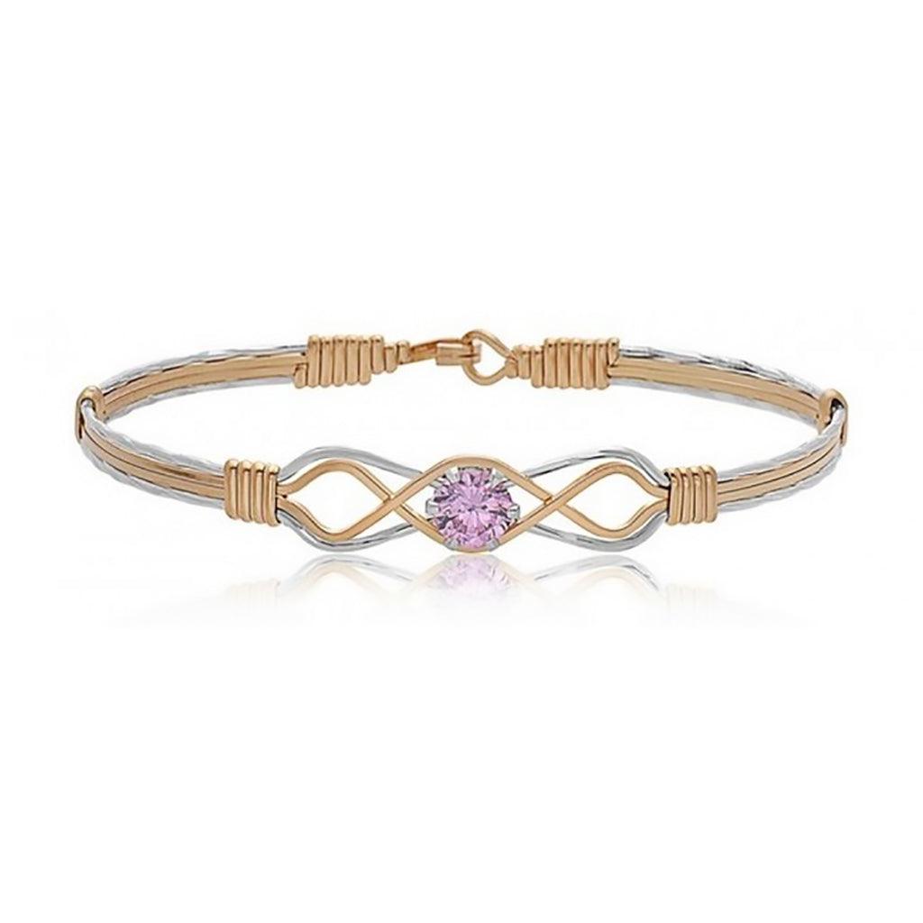 Ronaldo Jewelry  One Day at a Time Bracelet (Pink Cubic Zirconia)