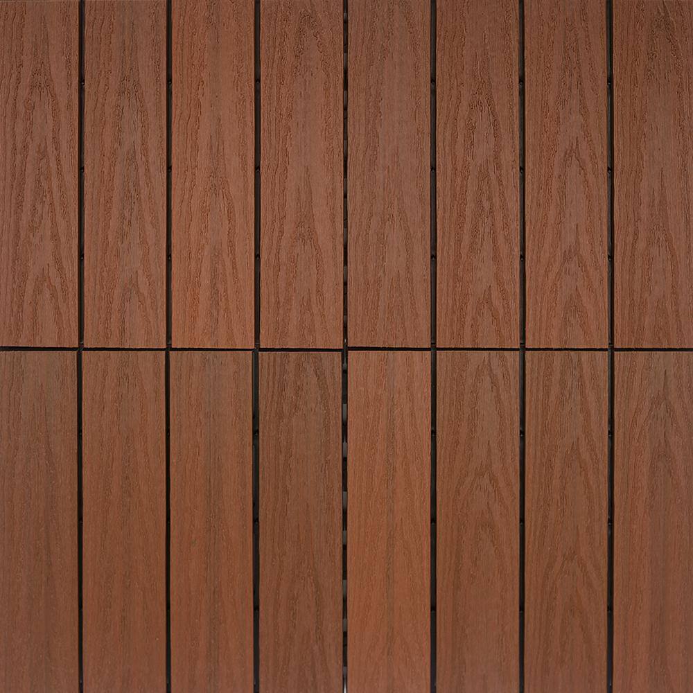 NewTechWood UltraShield Naturale 1 ft. x 1 ft. Quick Deck Outdoor Composite Deck Tile Sample in Honduran Mahogany US-QD-ZX-MAH-S