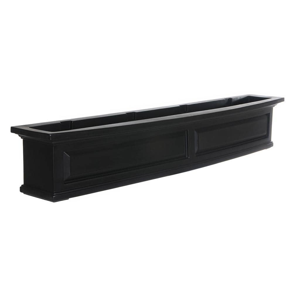 Mayne Nantucket 60 in. x 11.5 in. Self-Watering Black Polyethylene Window Box 4832-B