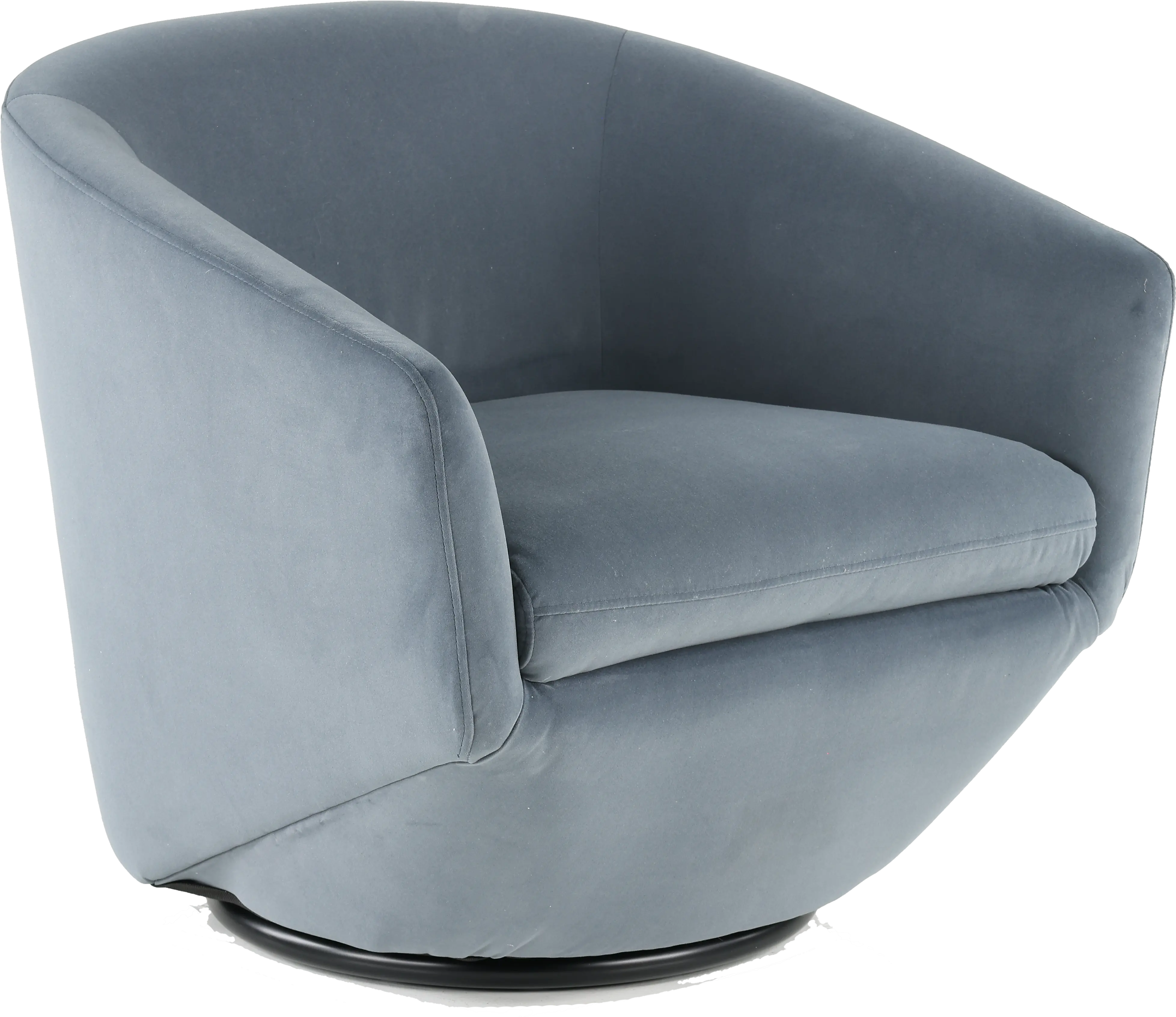 Jewel Blue-Gray Slate Swivel Accent Chair