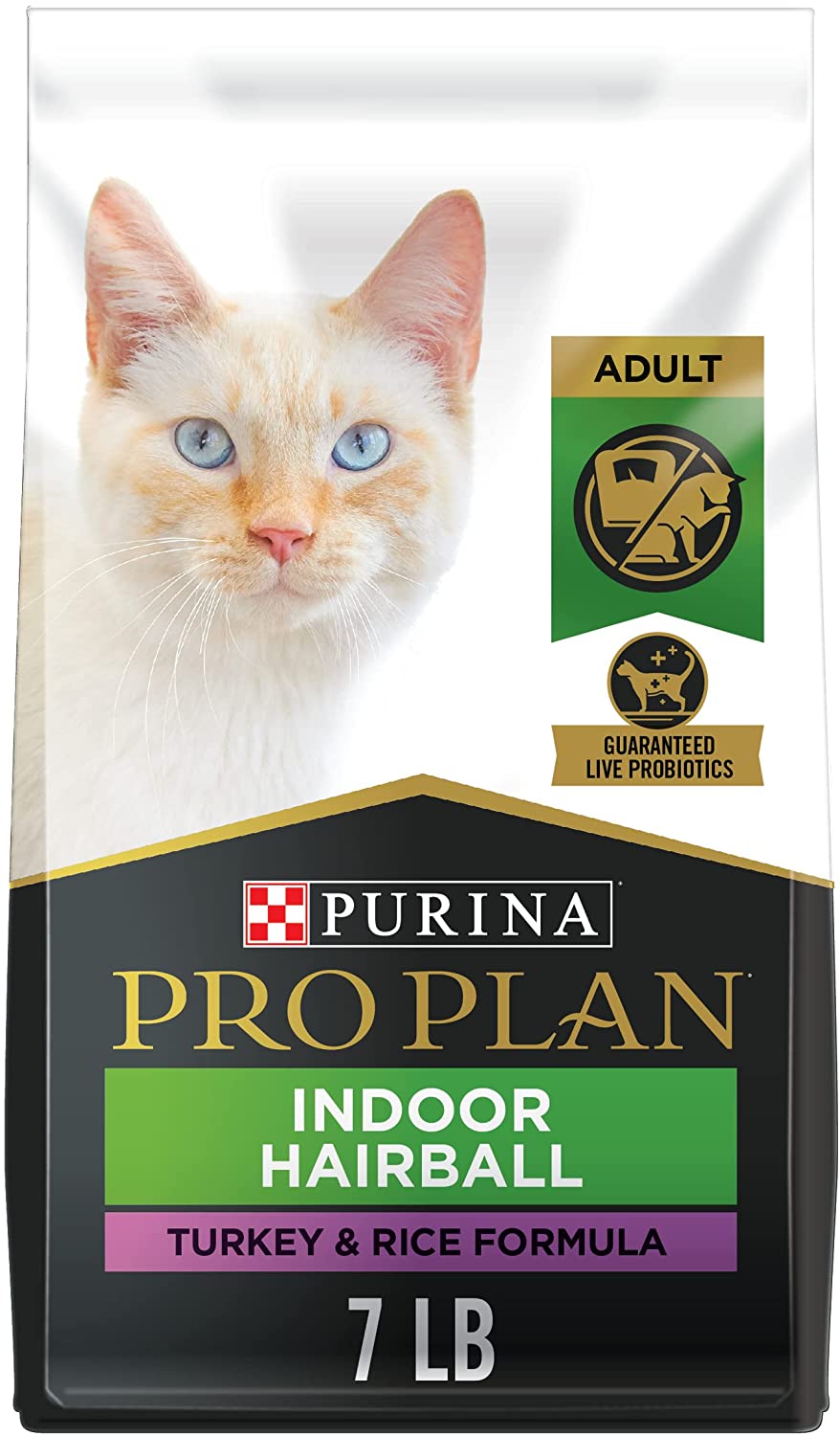 Purina Pro Plan Indoor Care Hairball Control Adult Turkey and Rice Dry Cat Food 7 lb