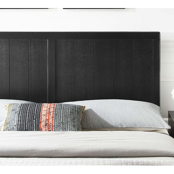 Widman Country Style Queen Size Black Wooden Headboard - - 32157942