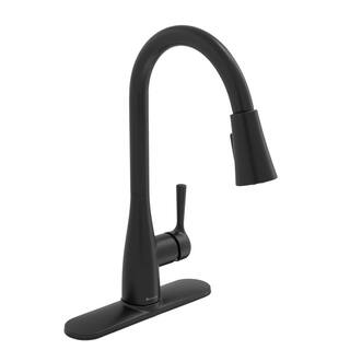 Glacier Bay Sadira Single-Handle Pull-Down Sprayer Kitchen Faucet in Matte Black HD67726W-1510H