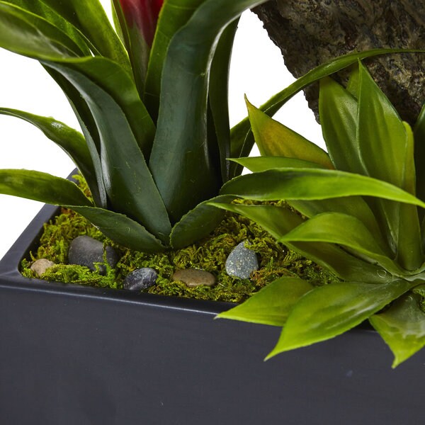 Nearly Natural Dendrobium and Bromeliad Arrangement