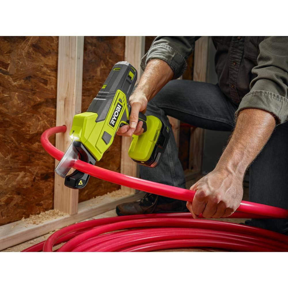 RYOBI ONE+ 18V Lithium-Ion Cordless PVC and PEX Cutter with HIGH PERFORMANCE 4.0 Ah Battery and Charger Kit P593-PSK004