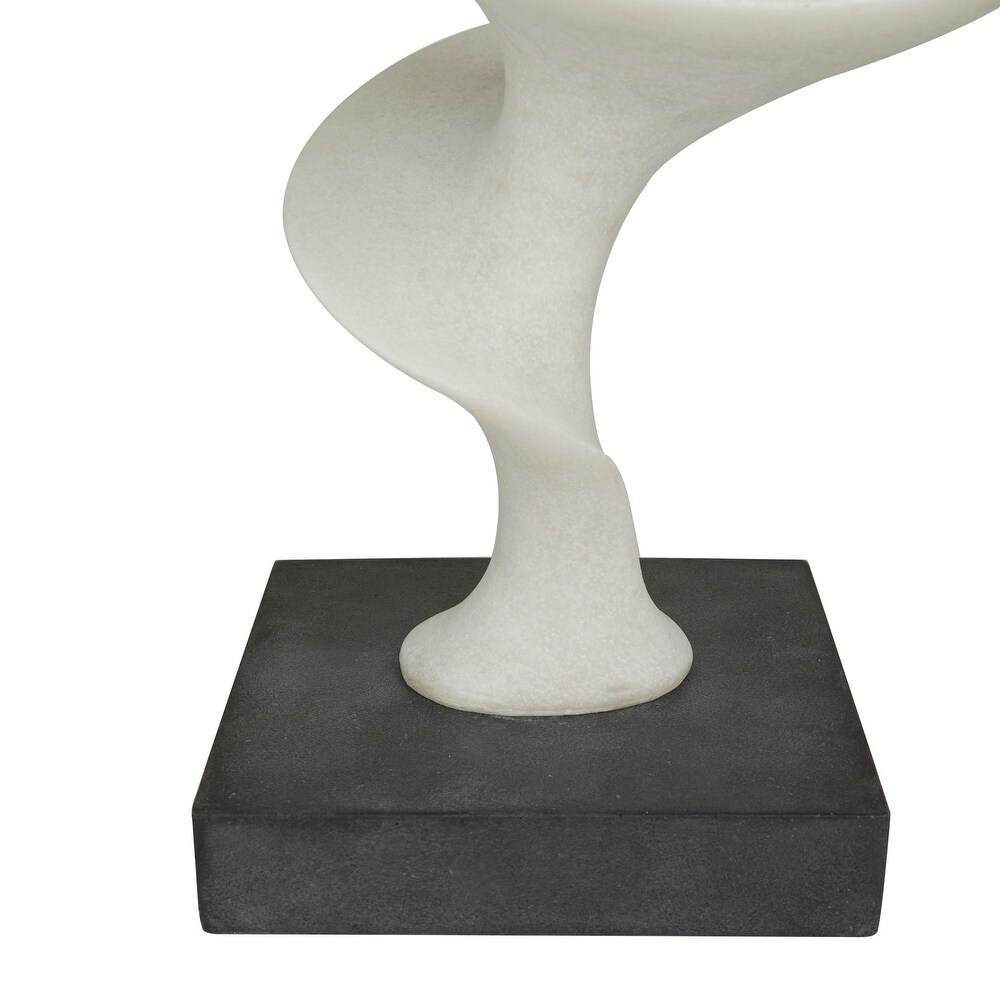 White Polystone Contemporary Abstract Sculpture