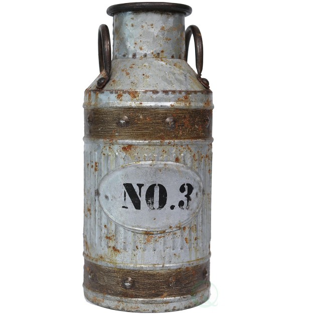 Vintiquewise Galvanized Metal Rustic Milk Can