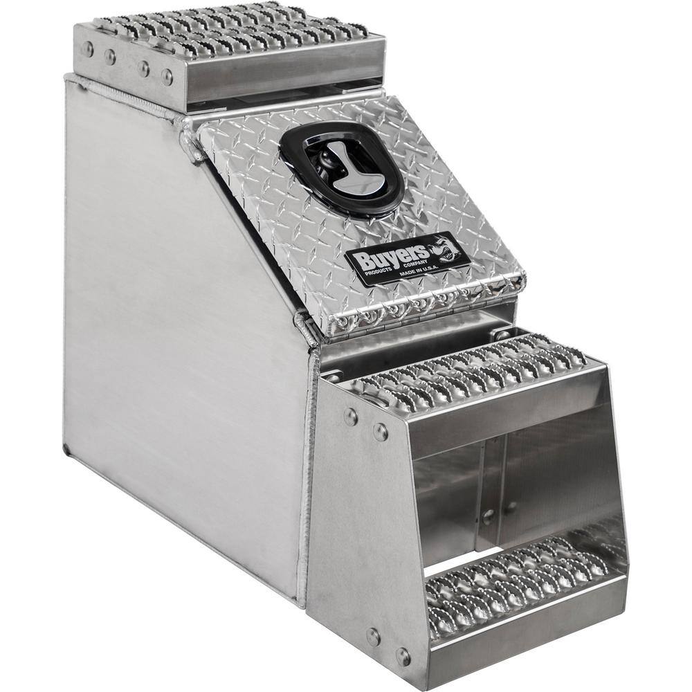 Buyers Products Company 24 in. x 28 in. x 12 in. Heavy Duty Diamond Tread Aluminum Step Box 1705180