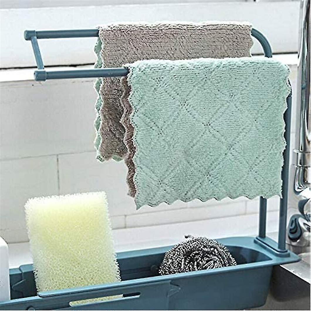 Innovative Kitchenware Rack， Telescopic Sink Sponge Soap Holder With Ventilated Drain， Scalable Adjustable Sink