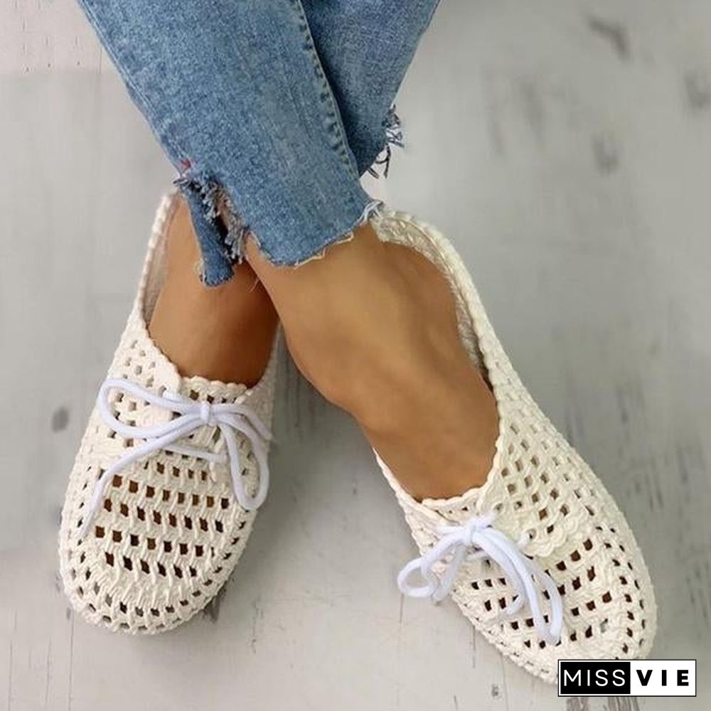 Fashion Hole Lace Soft Bottom Non-slip Slippers