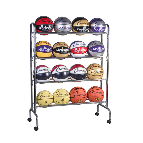 Champion Sports CHSBRC4 Portable Ball Rack 4 Tier ...