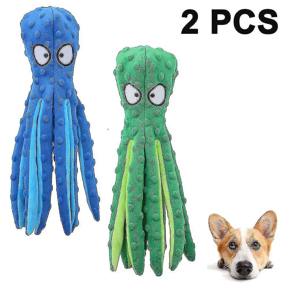 Dog Squeaky Toys Octopus - Plush Dog Toys For Puppy Teething 2 Pack