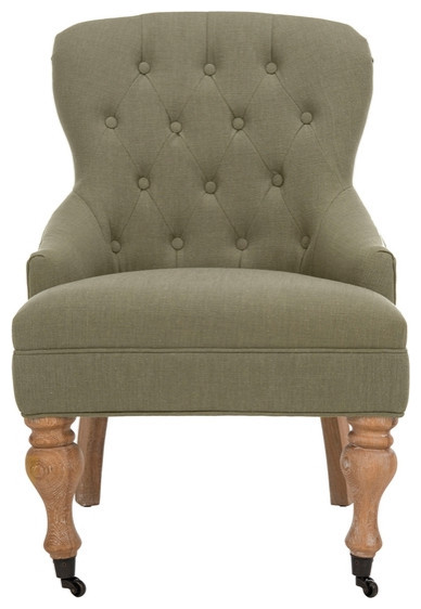 Lincoln Tufted Arm Chair Granite   Traditional   Armchairs And Accent Chairs   by V.S.D Furniture  Houzz