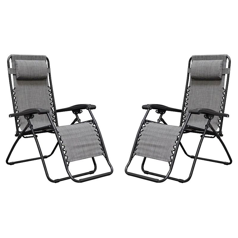 Caravan Canopy Infinity Zero Gravity Steel Frame Patio Deck Chair (Pair)