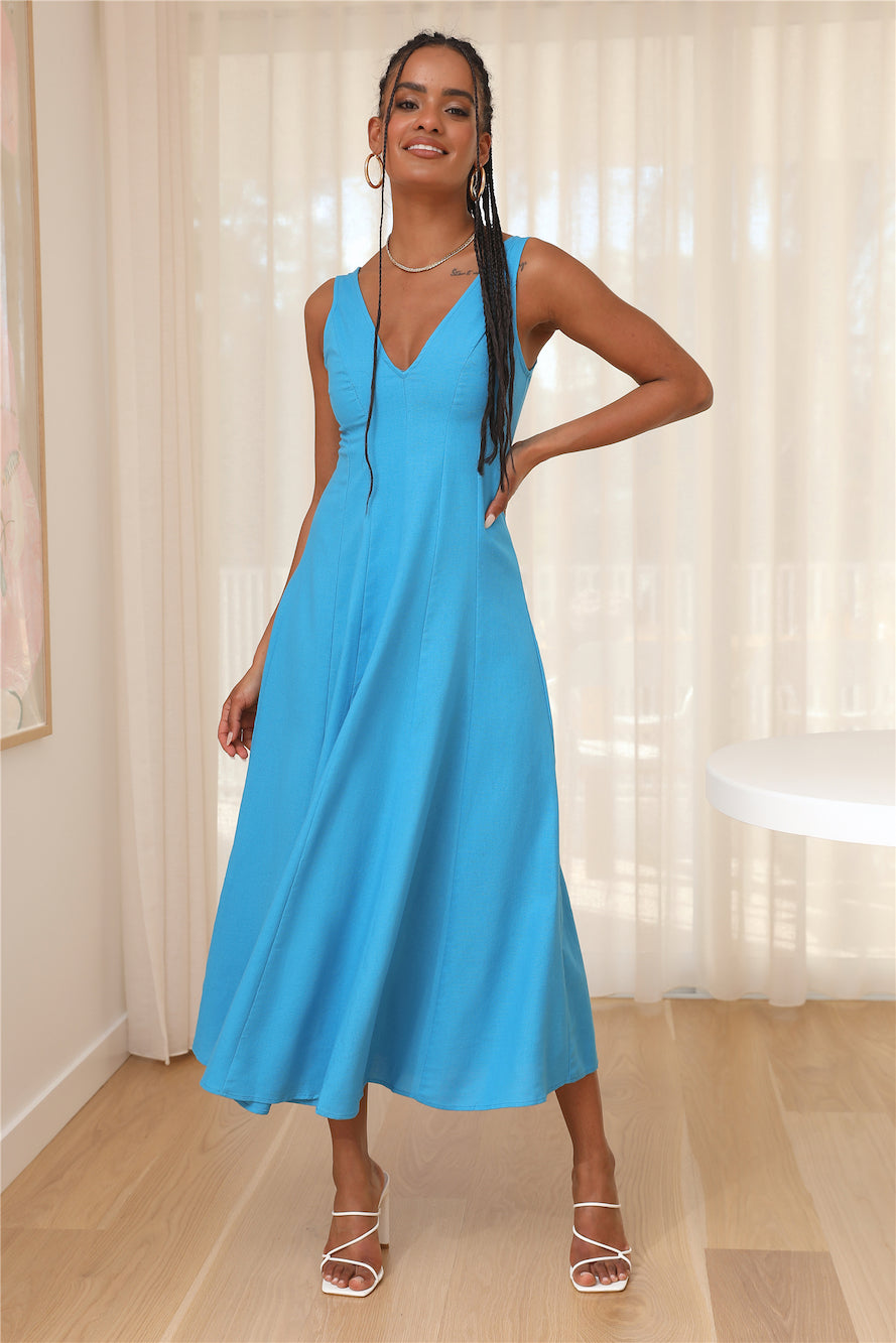 Dusk Soiree Midi Dress Blue