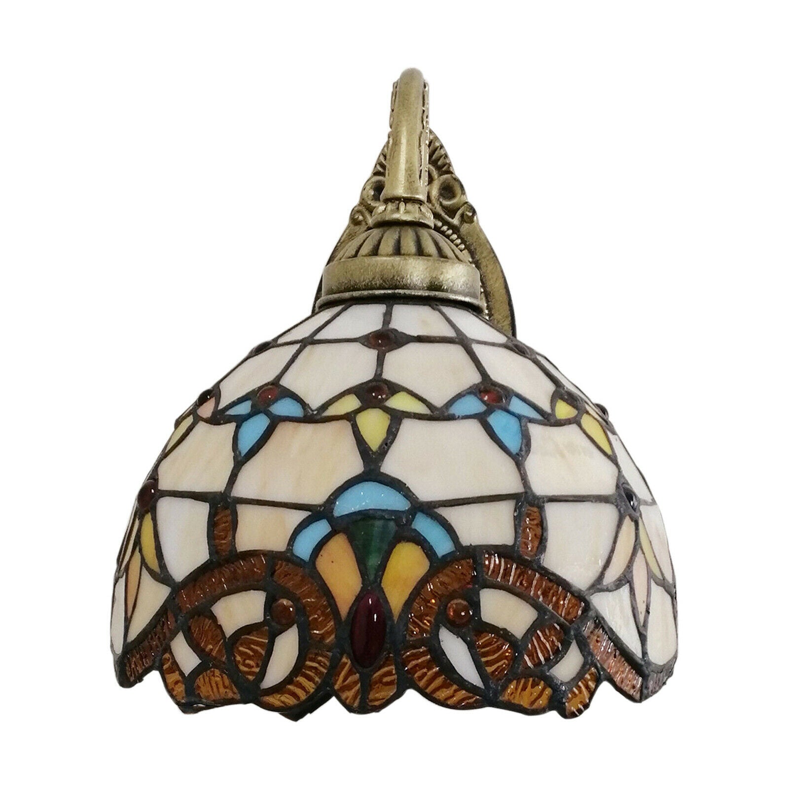 TFCFL  Style Glazed Wall Sconce Stained Glass Shade Wall Lamp Decor Art Fixture