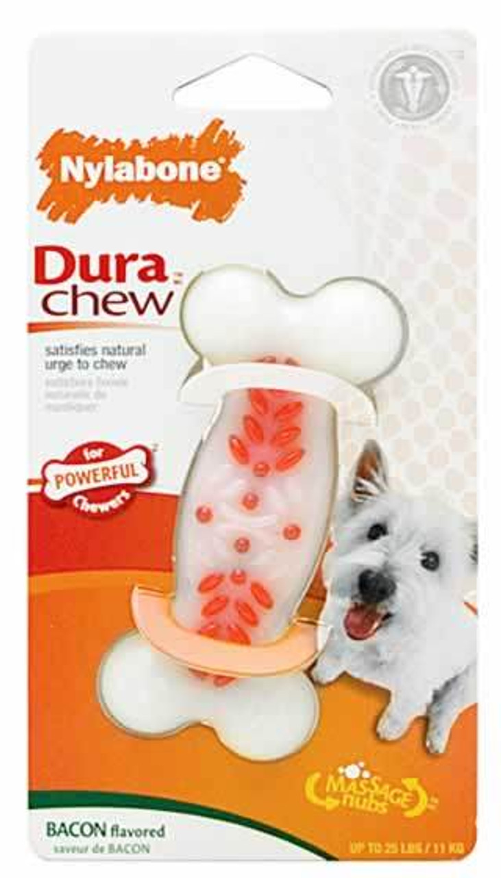 Nylabone Dura Chew Action Ridges Dog Toy， Bacon