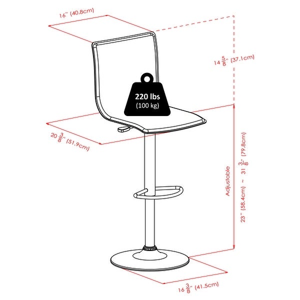 Bar stool，Wood Spectrum High Back Adjustable Swivel Stool， Black and Chrome Finish