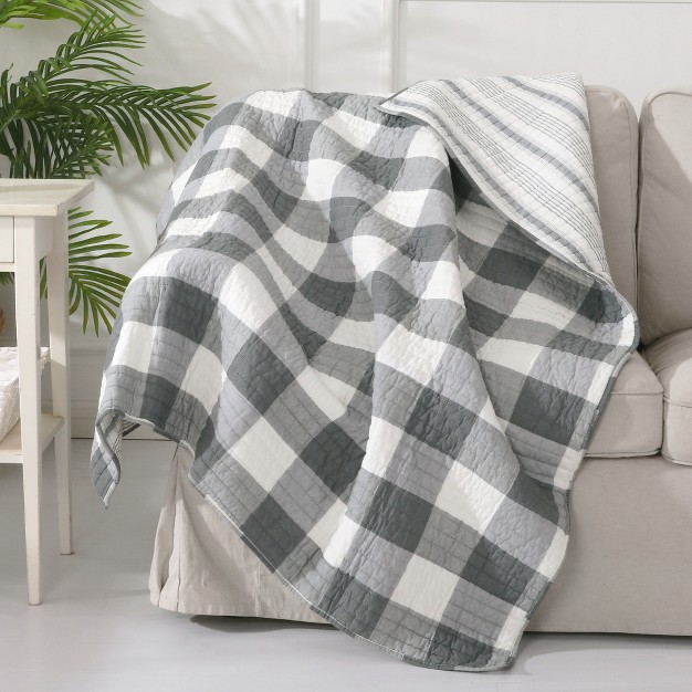 Camden Grey Quilted Throw Levtex Home