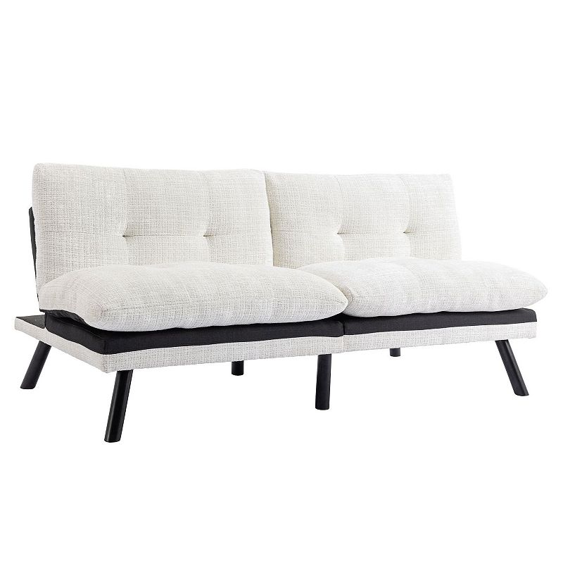 F.c Design Convertible Sofa Bed Loveseat Futon - Adjustable Lounge Couch With Metal Legs