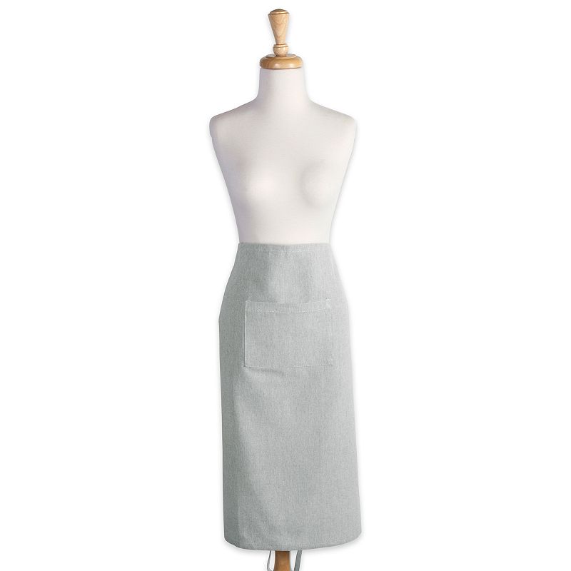 30 Artichoke Blue Solid Pattern Chambray Bistro Apron with Pocket