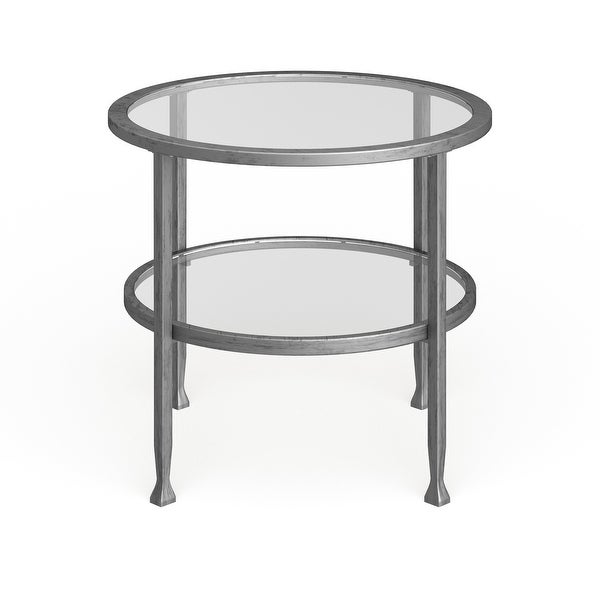 SEI Furniture Glenn Silver Metal Round Side Table