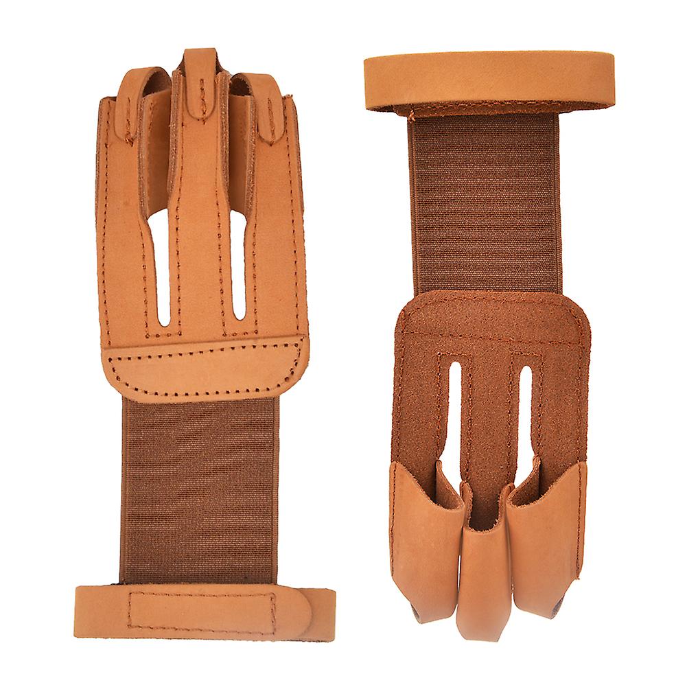 Artificial Cow Leather Archery 3 Finger Guard Protective Glove Finger Tab Protector For Recurve Longbow Hunting Shooting Accessory