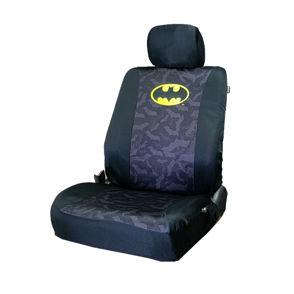 New Pair BDK DC Comic Batman Universal Size Soft Fabric Car Truck SUV Seat Covers Shoulder Pads Set Bundle