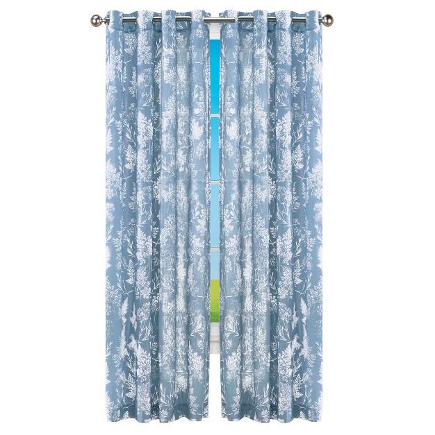 Collections Etc Wild Meadows Floral Sheer Curtain Panel