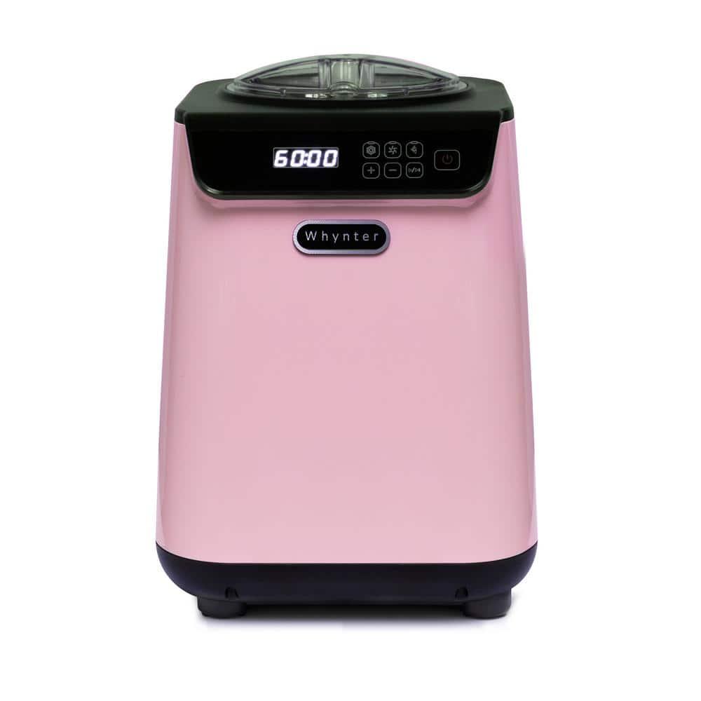 Whynter 128 Qt Compact Upright Automatic Ice Cream Maker with Stainless Steel Bowl Limited Black Pink Edition