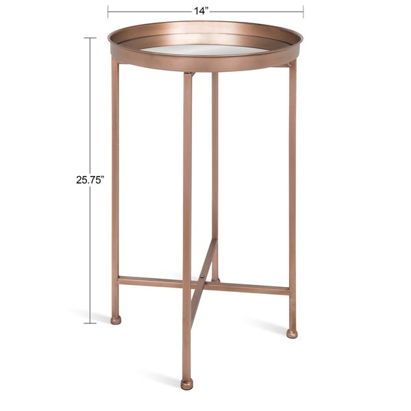 Kate and Laurel Celia Round Metal Foldable Tray Accent Table