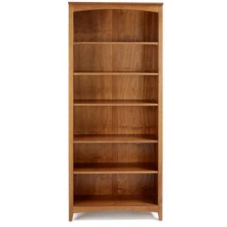 Camaflexi Shaker Style 72 in. Cherry Wood 6-shelf Standard Bookcase with Adjustable Shelves SHK345