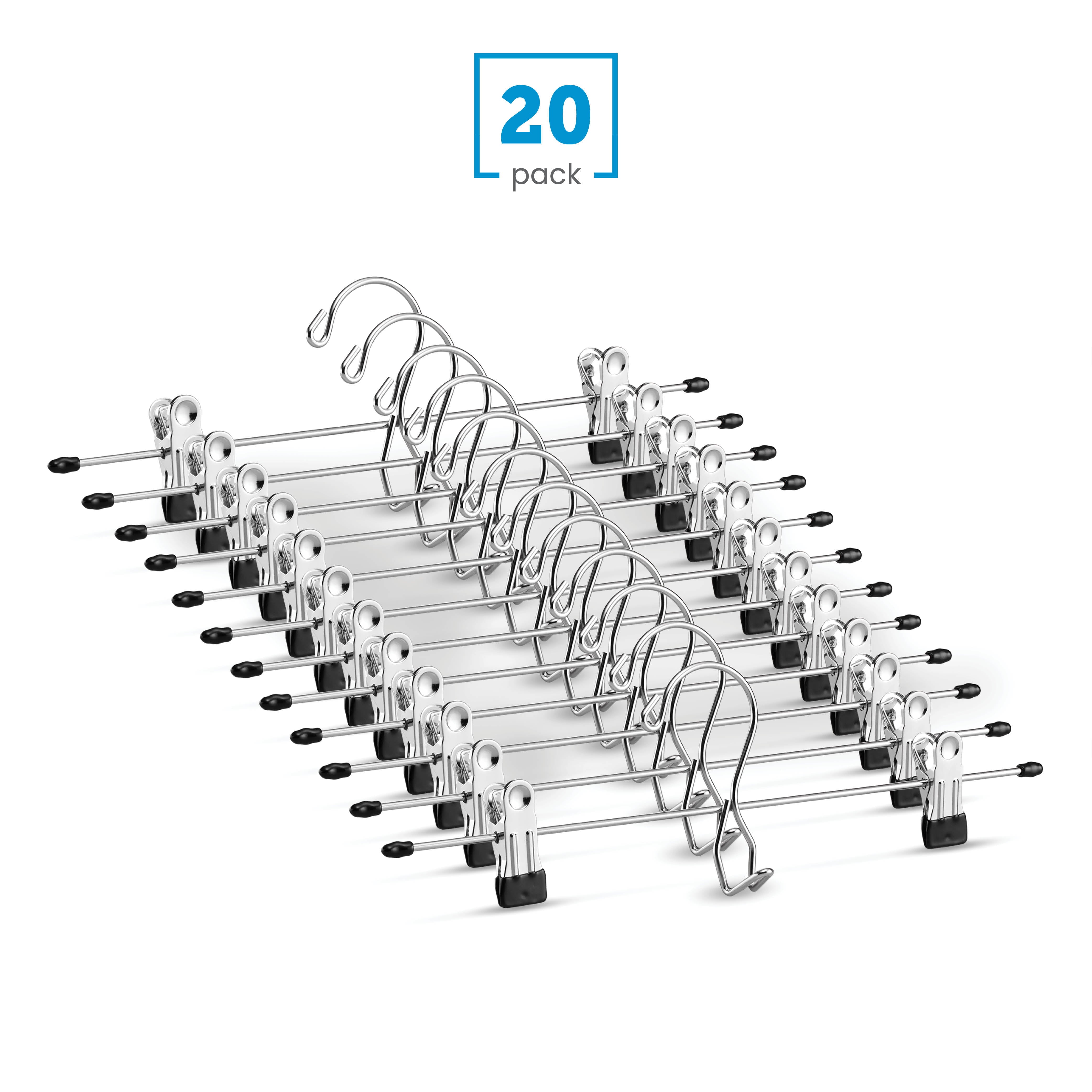 Zober Adjustable Metal Pant & Skirt Hanger, 20 Pack